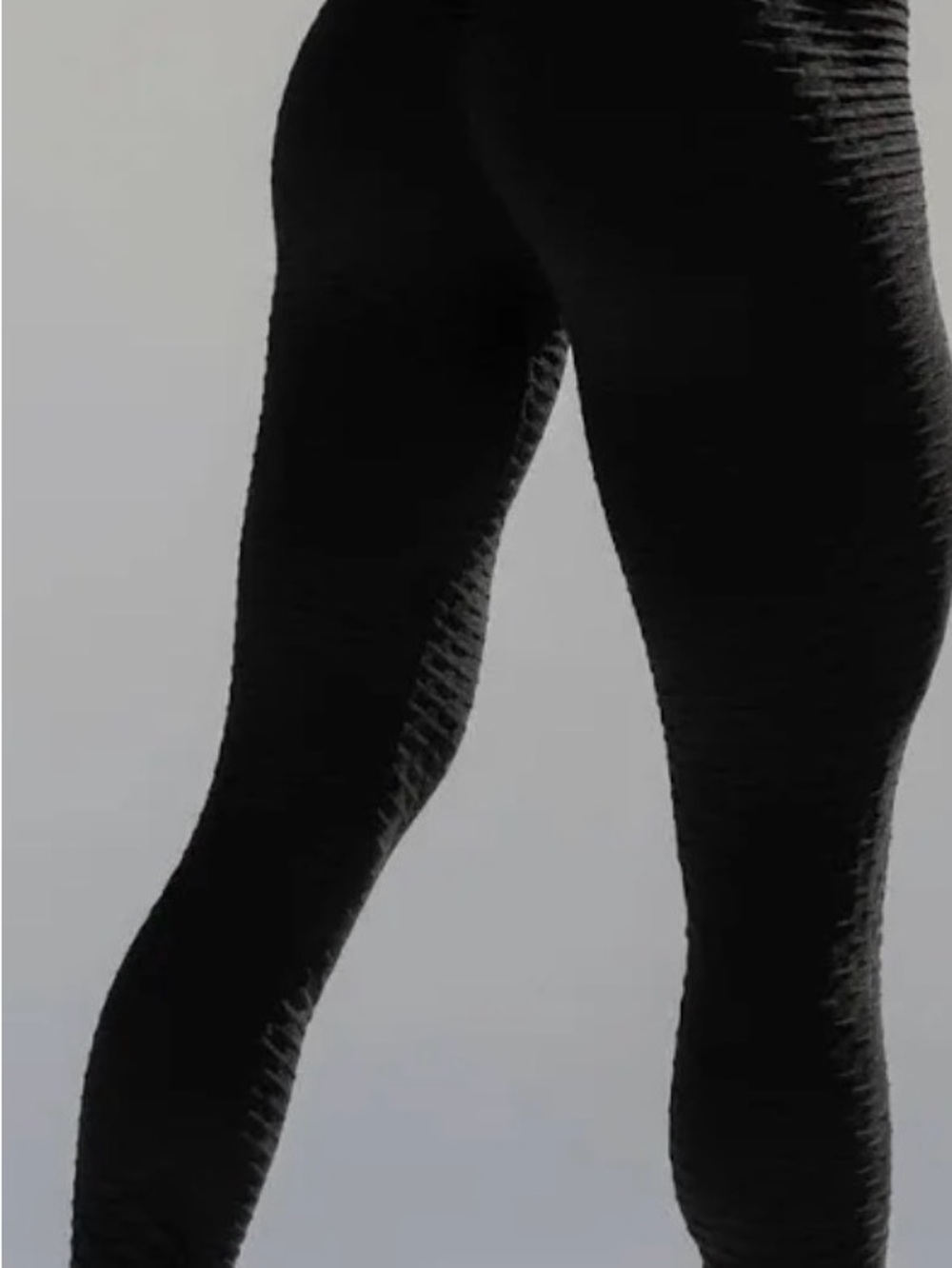 Canon Black Textured High-Waist Leggings